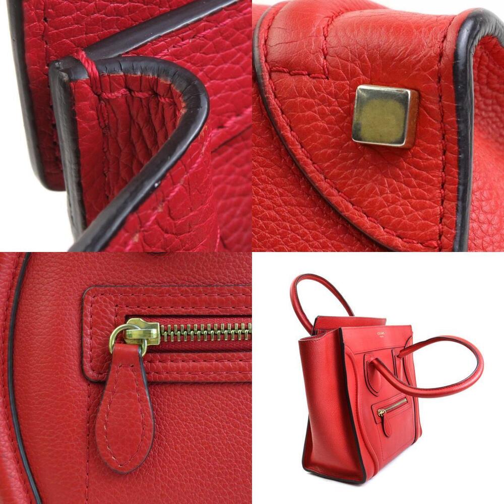 Celine Luggage Shopper Handbag Red Gold Leather - Picture 4 of 4